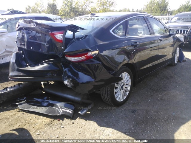 3FA6P0LU9ER340183 - 2014 FORD FUSION SE HYBRID BLACK photo 4