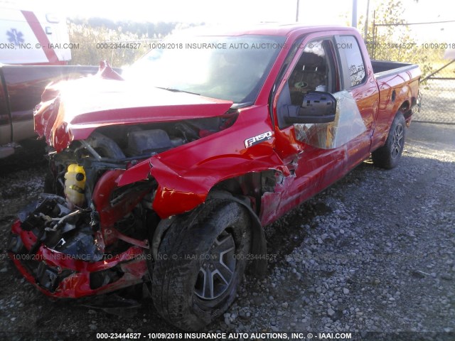 1FTEX1EP3GFA61380 - 2016 FORD F150 SUPER CAB RED photo 2