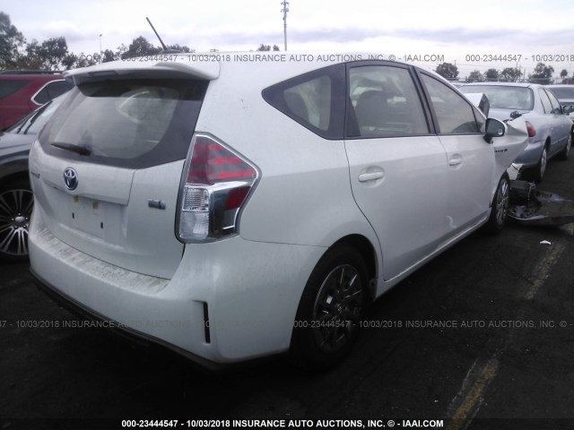 JTDZN3EU4FJ028490 - 2015 TOYOTA PRIUS V WHITE photo 4