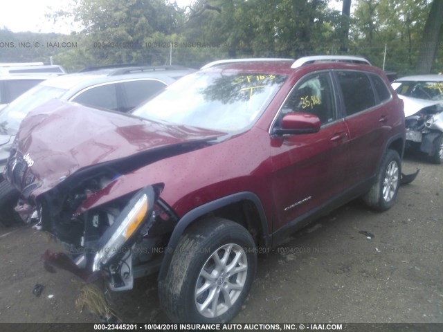 1C4PJMCB0GW318840 - 2016 JEEP CHEROKEE LATITUDE MAROON photo 2