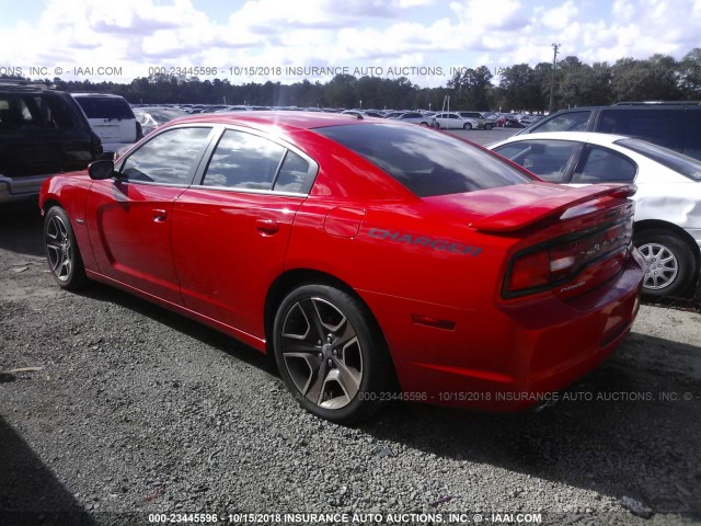 2C3CDXCT0EH227129 - 2014 DODGE CHARGER R/T RED photo 3