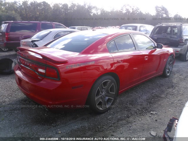 2C3CDXCT0EH227129 - 2014 DODGE CHARGER R/T RED photo 4
