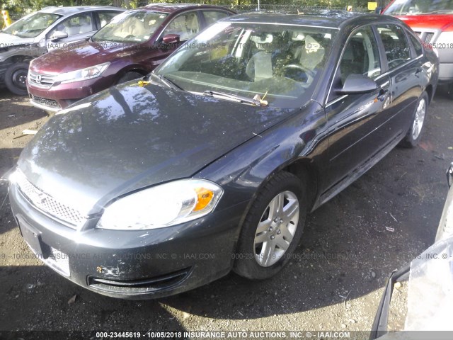 2G1WG5E37D1231678 - 2013 CHEVROLET IMPALA LT BLACK photo 2