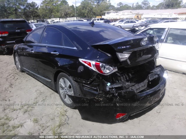 KMHEC4A43DA074515 - 2013 HYUNDAI SONATA HYBRID BLACK photo 3