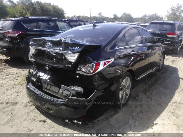 KMHEC4A43DA074515 - 2013 HYUNDAI SONATA HYBRID BLACK photo 4