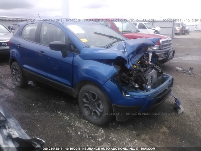 MAJ3P1RE8JC207545 - 2018 FORD ECOSPORT S BLUE photo 1