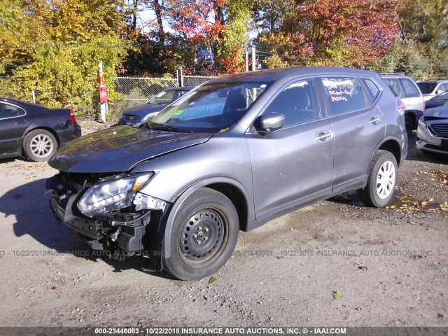 KNMAT2MV4FP585839 - 2015 NISSAN ROGUE S/SL/SV GRAY photo 2