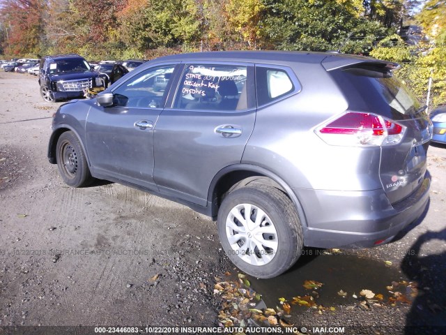 KNMAT2MV4FP585839 - 2015 NISSAN ROGUE S/SL/SV GRAY photo 3