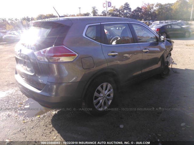 KNMAT2MV4FP585839 - 2015 NISSAN ROGUE S/SL/SV GRAY photo 4