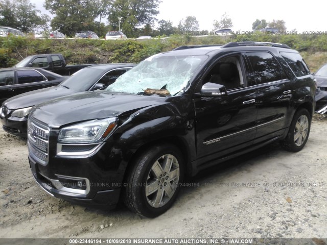 1GKKVTKD2DJ193302 - 2013 GMC ACADIA DENALI BLACK photo 2