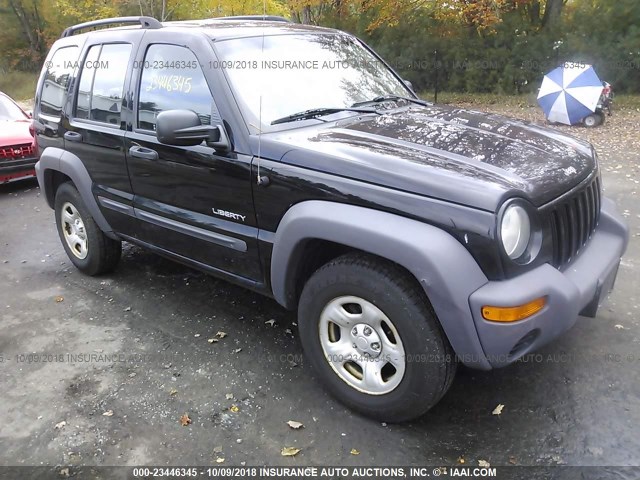 1J4GL48K84W118507 - 2004 JEEP LIBERTY SPORT BLACK photo 1