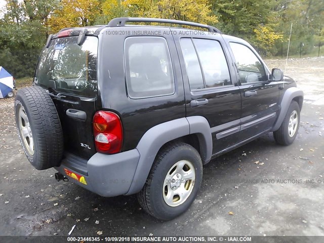 1J4GL48K84W118507 - 2004 JEEP LIBERTY SPORT BLACK photo 4