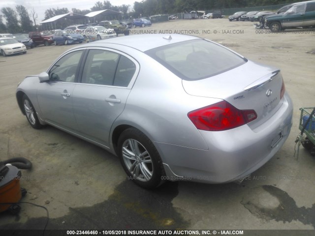 JN1DV6ARXBM650763 - 2011 INFINITI G25 SILVER photo 3