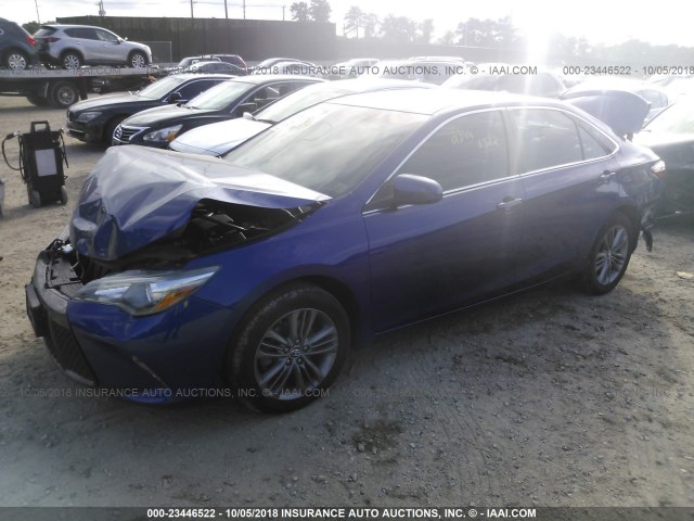 4T1BF1FK6FU940709 - 2015 TOYOTA CAMRY LE/XLE/SE/XSE BLUE photo 2