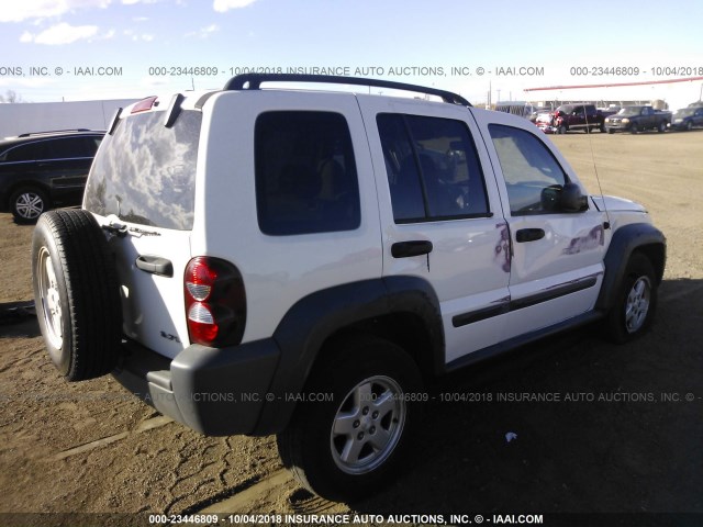 1J4GL48K67W694343 - 2007 JEEP LIBERTY SPORT 白色 照片 4