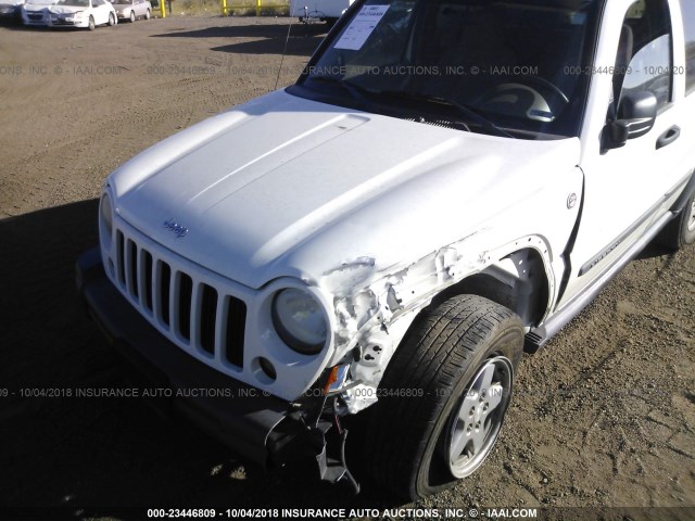 1J4GL48K67W694343 - 2007 JEEP LIBERTY SPORT 白色 照片 6