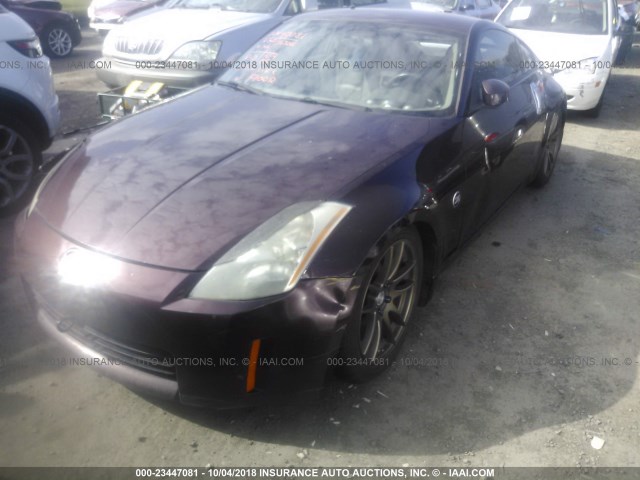 JN1AZ34D03T111047 - 2003 NISSAN 350Z COUPE MAROON photo 2