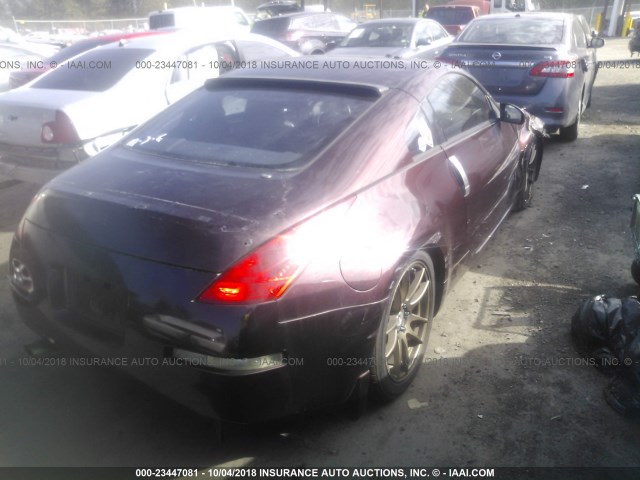 JN1AZ34D03T111047 - 2003 NISSAN 350Z COUPE MAROON photo 4