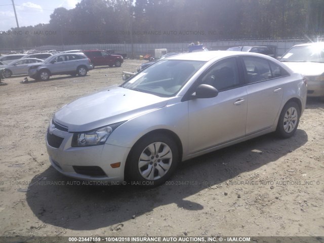 1G1PA5SH8E7362516 - 2014 CHEVROLET CRUZE LS SILVER photo 2