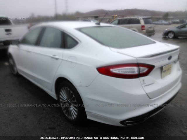 3FA6P0K92ER214180 - 2014 FORD FUSION TITANIUM WHITE photo 3