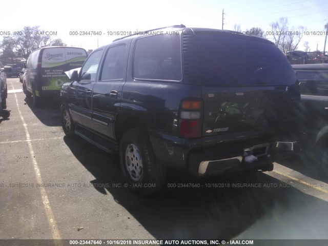 1GNEK13T25J224665 - 2005 CHEVROLET TAHOE K1500 BLACK photo 3