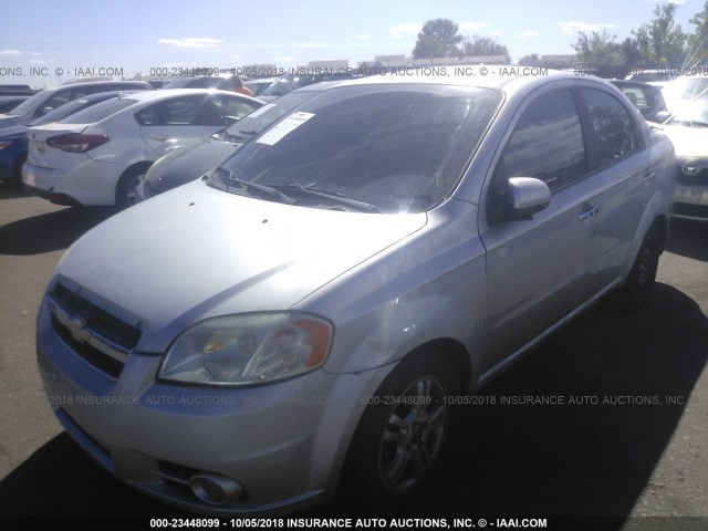 KL1TG56E19B301216 - 2009 CHEVROLET AVEO LT SILVER photo 2