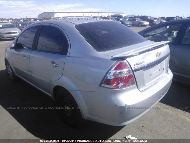 KL1TG56E19B301216 - 2009 CHEVROLET AVEO LT SILVER photo 3