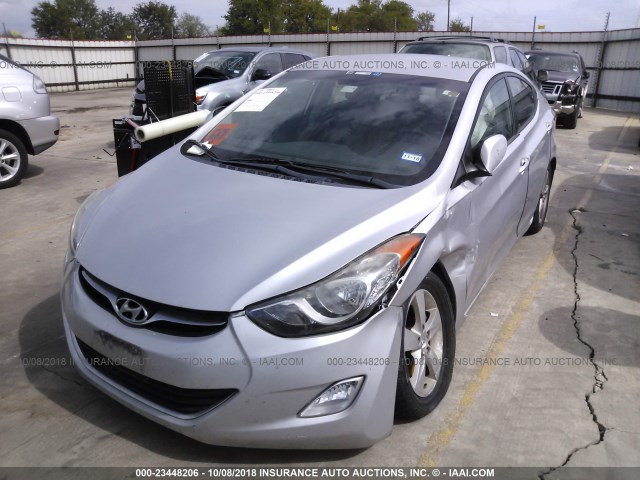 KMHDH4AE6CU367716 - 2012 HYUNDAI ELANTRA GLS/LIMITED SILVER photo 2