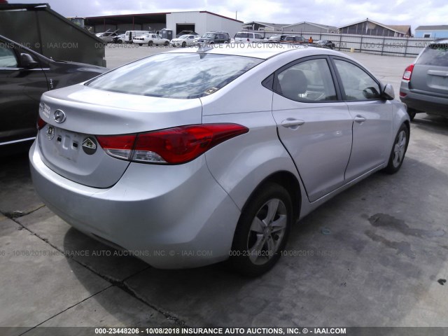 KMHDH4AE6CU367716 - 2012 HYUNDAI ELANTRA GLS/LIMITED SILVER photo 4