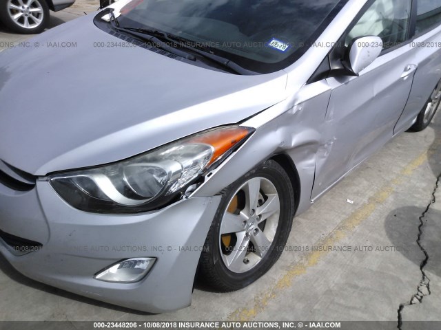 KMHDH4AE6CU367716 - 2012 HYUNDAI ELANTRA GLS/LIMITED SILVER photo 6