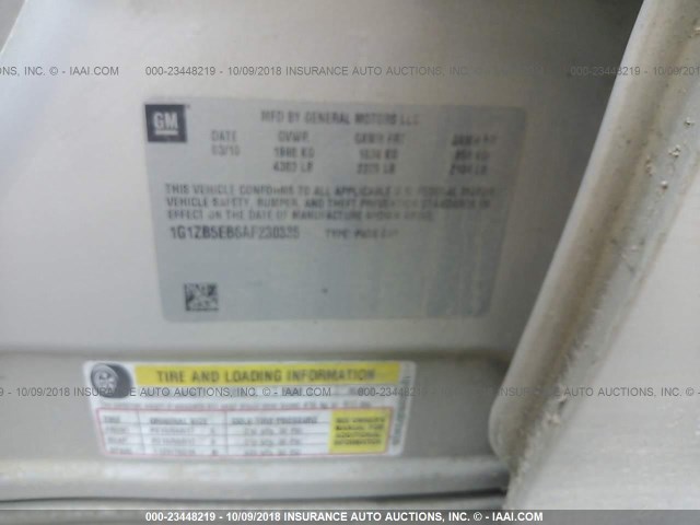 1G1ZB5EB6AF230335 - 2010 CHEVROLET MALIBU LS BROWN photo 9