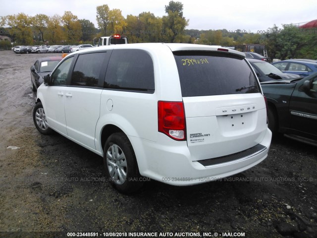 2C4RDGBGXJR259083 - 2018 DODGE GRAND CARAVAN SE WHITE photo 3