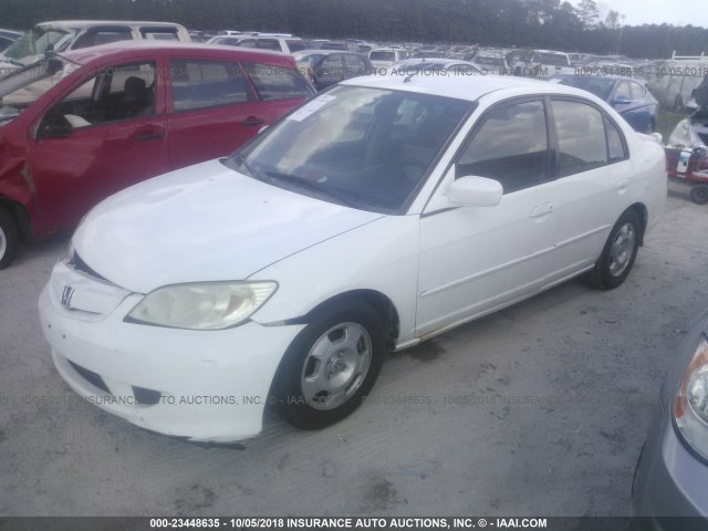 JHMES96664S013537 - 2004 HONDA CIVIC HYBRID WHITE photo 2