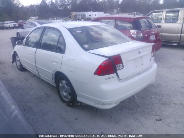 JHMES96664S013537 - 2004 HONDA CIVIC HYBRID WHITE photo 3