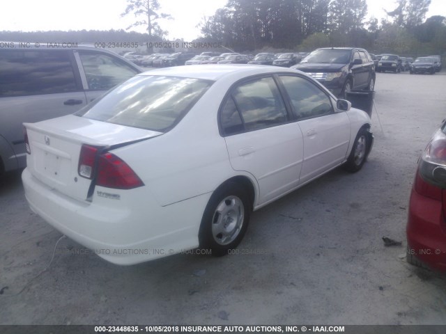 JHMES96664S013537 - 2004 HONDA CIVIC HYBRID WHITE photo 4