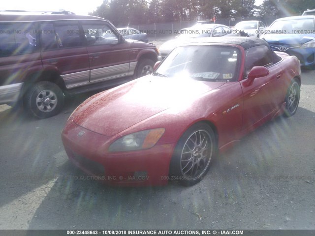 JHMAP11431T001018 - 2001 HONDA S2000 RED photo 2