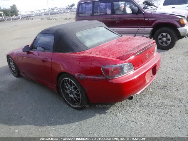 JHMAP11431T001018 - 2001 HONDA S2000 RED photo 3