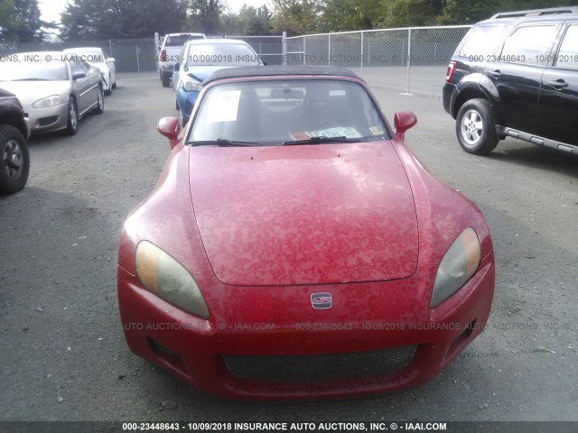 JHMAP11431T001018 - 2001 HONDA S2000 RED photo 6