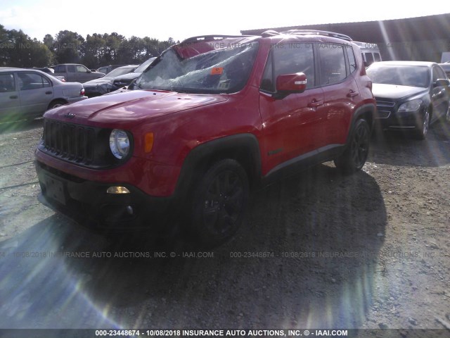 ZACCJABH6HPG33143 - 2017 JEEP RENEGADE LATITUDE RED photo 2