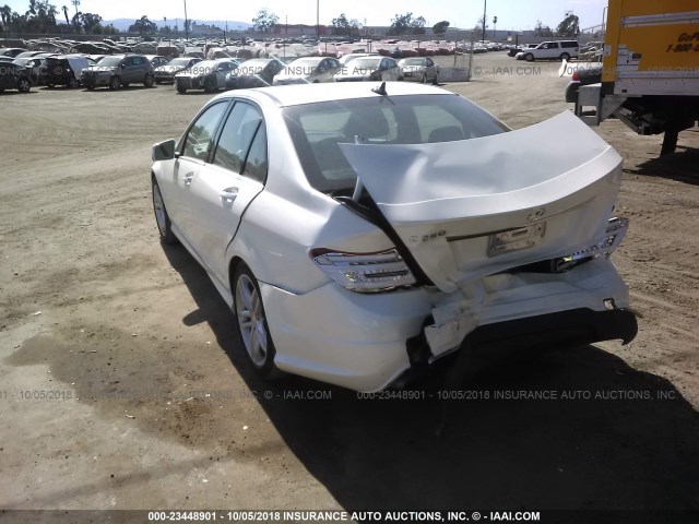 WDDGF4HB3EA932291 - 2014 MERCEDES-BENZ C 250 WHITE photo 3