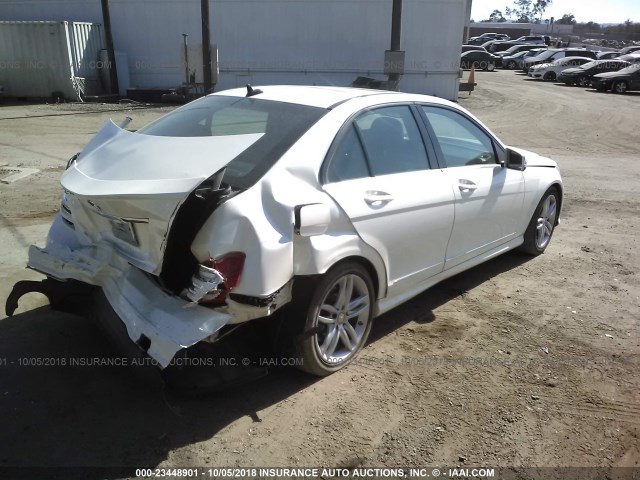 WDDGF4HB3EA932291 - 2014 MERCEDES-BENZ C 250 WHITE photo 4