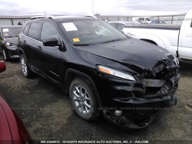 1C4PJMCB8EW308022 - 2014 JEEP CHEROKEE LATITUDE BLACK photo 1