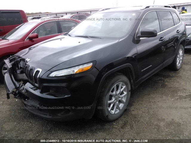 1C4PJMCB8EW308022 - 2014 JEEP CHEROKEE LATITUDE BLACK photo 2