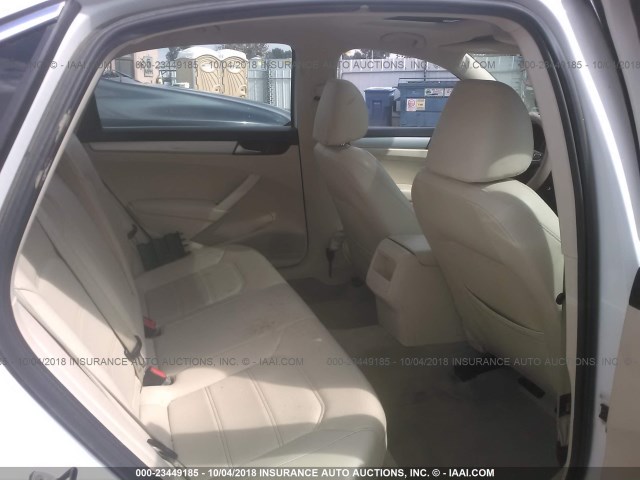 1VWBP7A31CC078986 - 2012 VOLKSWAGEN PASSAT SE WHITE photo 8