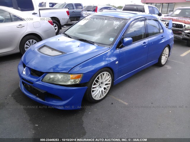 JA3AH86F73U107548 - 2003 MITSUBISHI LANCER EVOLUTION BLUE photo 2