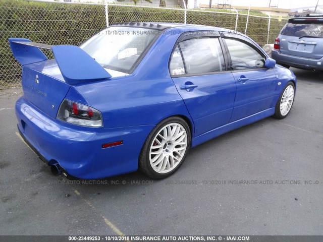 JA3AH86F73U107548 - 2003 MITSUBISHI LANCER EVOLUTION BLUE photo 4