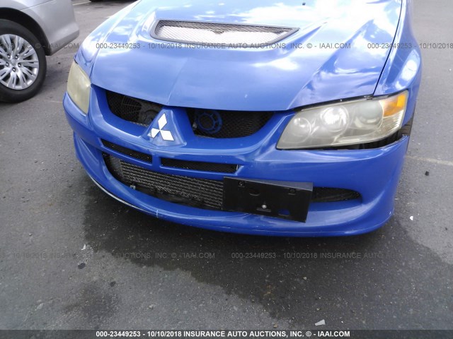 JA3AH86F73U107548 - 2003 MITSUBISHI LANCER EVOLUTION BLUE photo 6