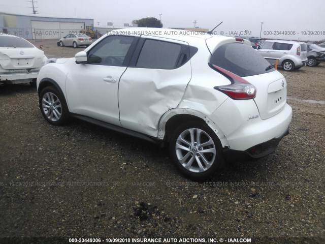 JN8AF5MR5GT604956 - 2016 NISSAN JUKE S/SV/SL/NISMO WHITE photo 3