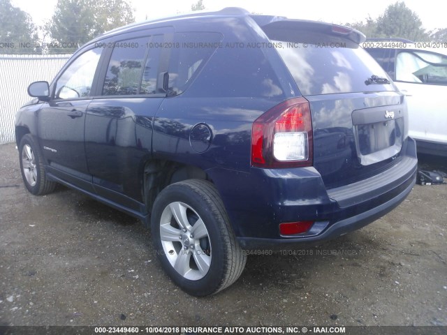 1C4NJCBB5ED856669 - 2014 JEEP COMPASS SPORT BLUE photo 3