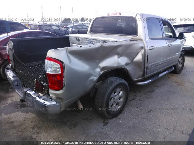 5TBET34186S555004 - 2006 TOYOTA TUNDRA DOUBLE CAB SR5 TAN photo 4